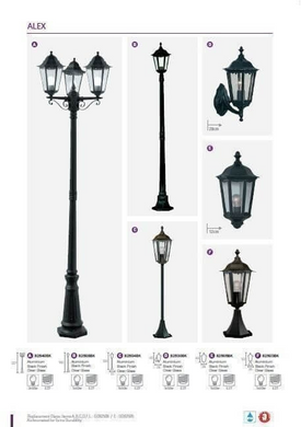 Вуличний настінний світильник Searchlight ALEX 82505BK