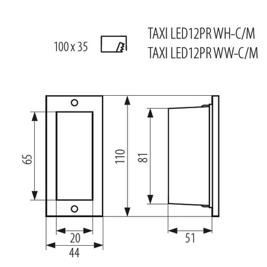 Уличный светильник Kanlux TAXI SMD P C/M-NW 26463