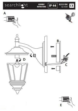 Уличное бра Searchlight BEL AIRE 82531BK
