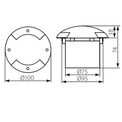 Тротуарный светильник Kanlux Roger Dl-2Led6 7281