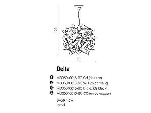 Люстра AZzardo DELTA AZ1691 (MD05010015-9C-CH)