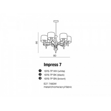 Люстра AZzardo IMPRESS 7 AZ1106 (1976-7P-WH )