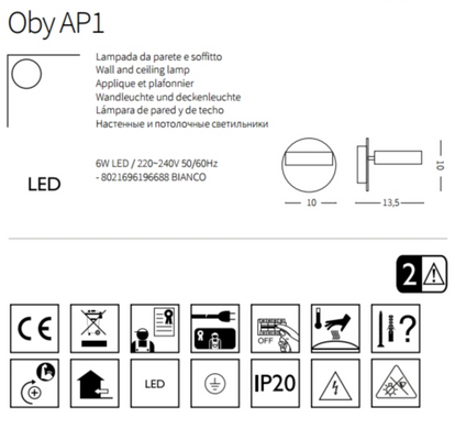 Бра Ideal Lux OBY 196688