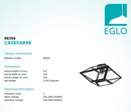 Люстра Eglo CASEFABRE 98356