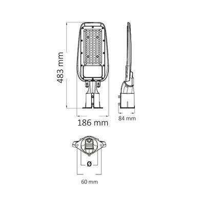 Світильник вуличний консольний HOROZ ELECTRIC 074-014-0100-020 FLORIDA-100