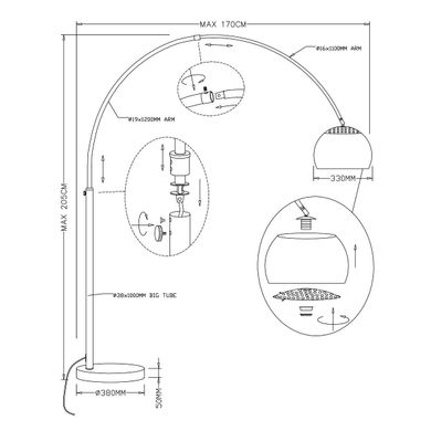 Торшер Zuma Line SOHO TS-010121MM