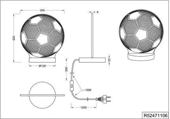 Настольная лампа Trio Reality R52471106 Ball