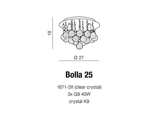 Хрустальная люстра AZzardo BOLLA 25 AZ1285 (1671-3X-CL )