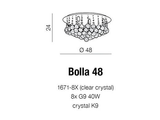 Хрустальная люстра AZzardo BOLLA 48 AZ1287 (1671-8X-CL )