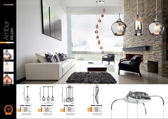 Люстра AZzardo AMBER MILANO 9 AZ3673