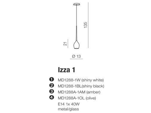 Люстра AZzardo IZZA 1 smoky AZ2936