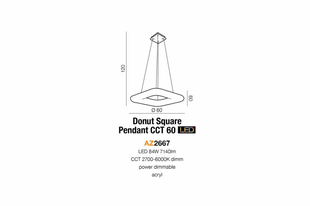 Люстра AZzardo DONUT SQUARE CCT 60 AZ2667