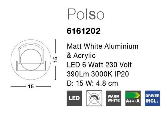 Настінний світильник Polso Nova Luce 6161202