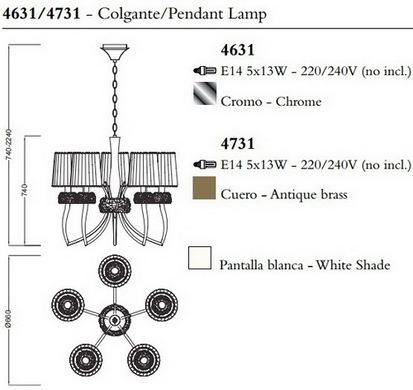 Люстра Mantra Loewe 4731