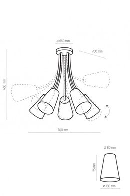 Люстра WIRE SILVER 5 TK-Lighting 3242