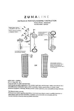 Настінний світильник ZUMALINE W0528-02N-B5AC SERGIO