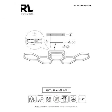 Люстра Trio Reality R62055131 Vigo