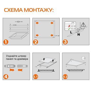 Світлодіодна LED панель розбірна ЄВРОСВІТЛО 000059355 4750 Lm 4200 K 50 Вт