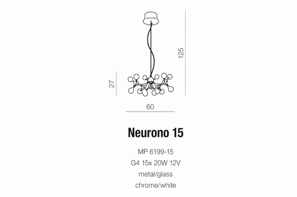 Люстра AZzardo NEURONO 15 AZ0107 (MP6199-15-CH-WH )