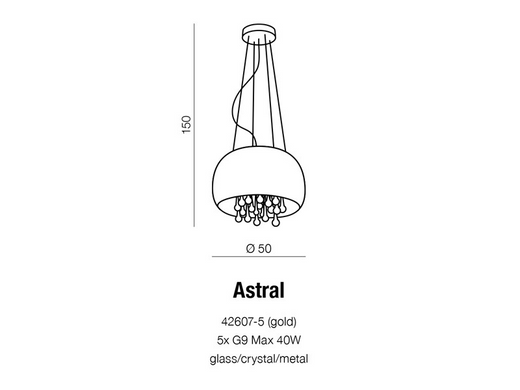 Люстра AZzardo ASTRAL AZ1647 (42607-5-GO )