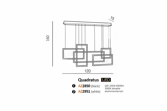 Люстра AZzardo QUADRATUS AZ2851 (DXD-142765)