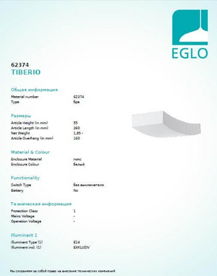 Настінний світильник Eglo TIBERIO 62375